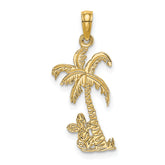 14K Palm Tree w/ Cactus Charm