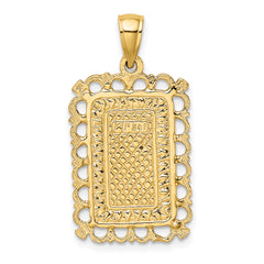14K Queen Playing Card Charm