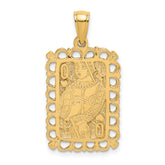 14K Queen Playing Card Charm