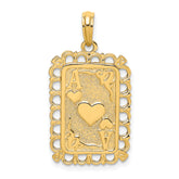 14K Hearts w/ Ace Playing Cards Charm