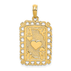 14K Hearts w/ Ace Playing Cards Charm