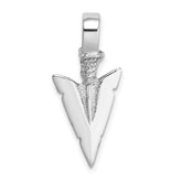 14K White Gold 3-D Arrowhead Charm