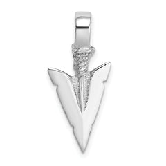 14K White Gold 3-D Arrowhead Charm