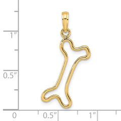 14K Cut-Out Polished Dog Bone Charm