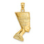 Nefertiti Profile Charm in 14K Yellow Gold, 34mm Brushed & Polished - Sophia Jewelers