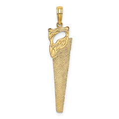 14K 3-D Flat Hand Saw Charm