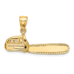 14K 3-D Large Chain Saw Charm