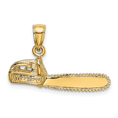14K 3-D Small Chain Saw Charm