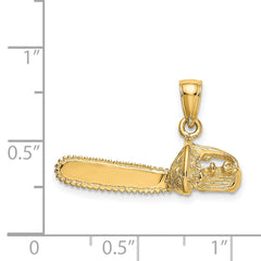 14K 3-D Small Chain Saw Charm
