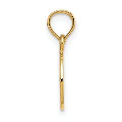 14K Flat Textured Mini Peace Sign Charm