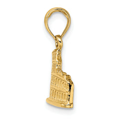 14K Textured 2-D Coliseum Charm
