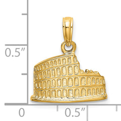 14K Textured 2-D Coliseum Charm