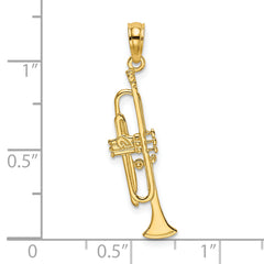 14K Polished Trumpet Charm