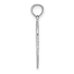 14K White Gold Polished and Beaded Claddagh In Heart Charm