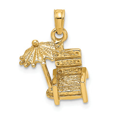 14K 3-D Beach Chair w/ Umbrella Charm