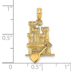 14K 3-D Sand Castle w/ Shovel Charm