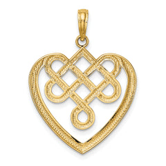 14K Large Celtic Knot Heart Charm
