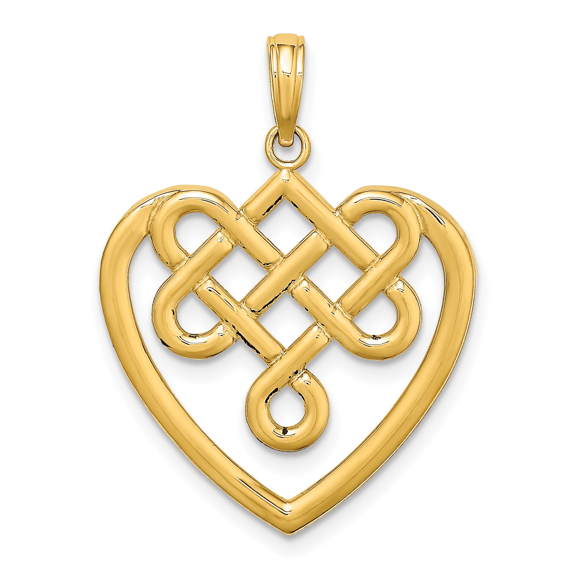 14K Large Celtic Knot Heart Charm