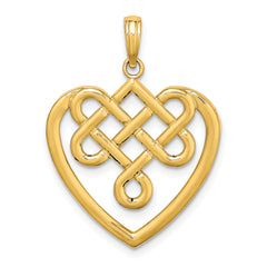 14K Large Celtic Knot Heart Charm