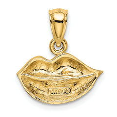 14K 2-D Polished Lips Charm