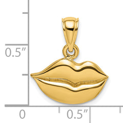 14K 2-D Polished Lips Charm