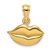 14K 2-D Polished Lips Charm