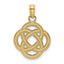 Celtic Eternity Knot Circle Charm in 14K Yellow Gold, 18mm Textured - Sophia Jewelers