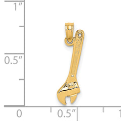 14K 3-D Adjustable Wrench Charm