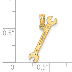 14K 3-D Double Open-Ended Wrench Charm