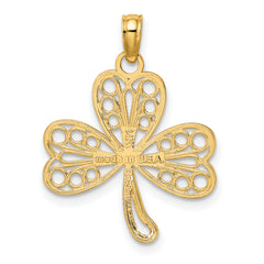 14K Filigree 3-Leaf Clover Charm