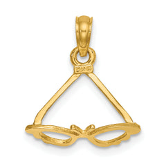 14K 3-D Polished Butterfly Sunglasses Charm