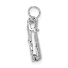 14K White Gold 3-D Moveable Glasses Charm