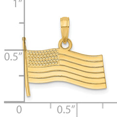14K American Flag Charm
