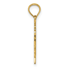 14K Polished Textured God Bless America w/ Flag Charm