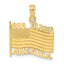 God Bless America Flag Charm in 14K Yellow Gold, 14mm Textured - Sophia Jewelers