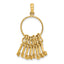 14K Moveable 3D I LOVE YOU Key Chain Charm