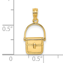 14K 3-D Moveable Polished Purse Charm