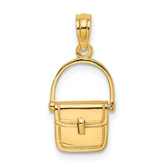 14K 3-D Moveable Polished Purse Charm