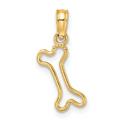 14K Cut-Out Polished Mini Dog Bone Charm