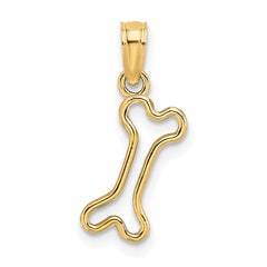14K Cut-Out Polished Mini Dog Bone Charm