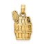 14K Wine Barrel With Grapes Charm
