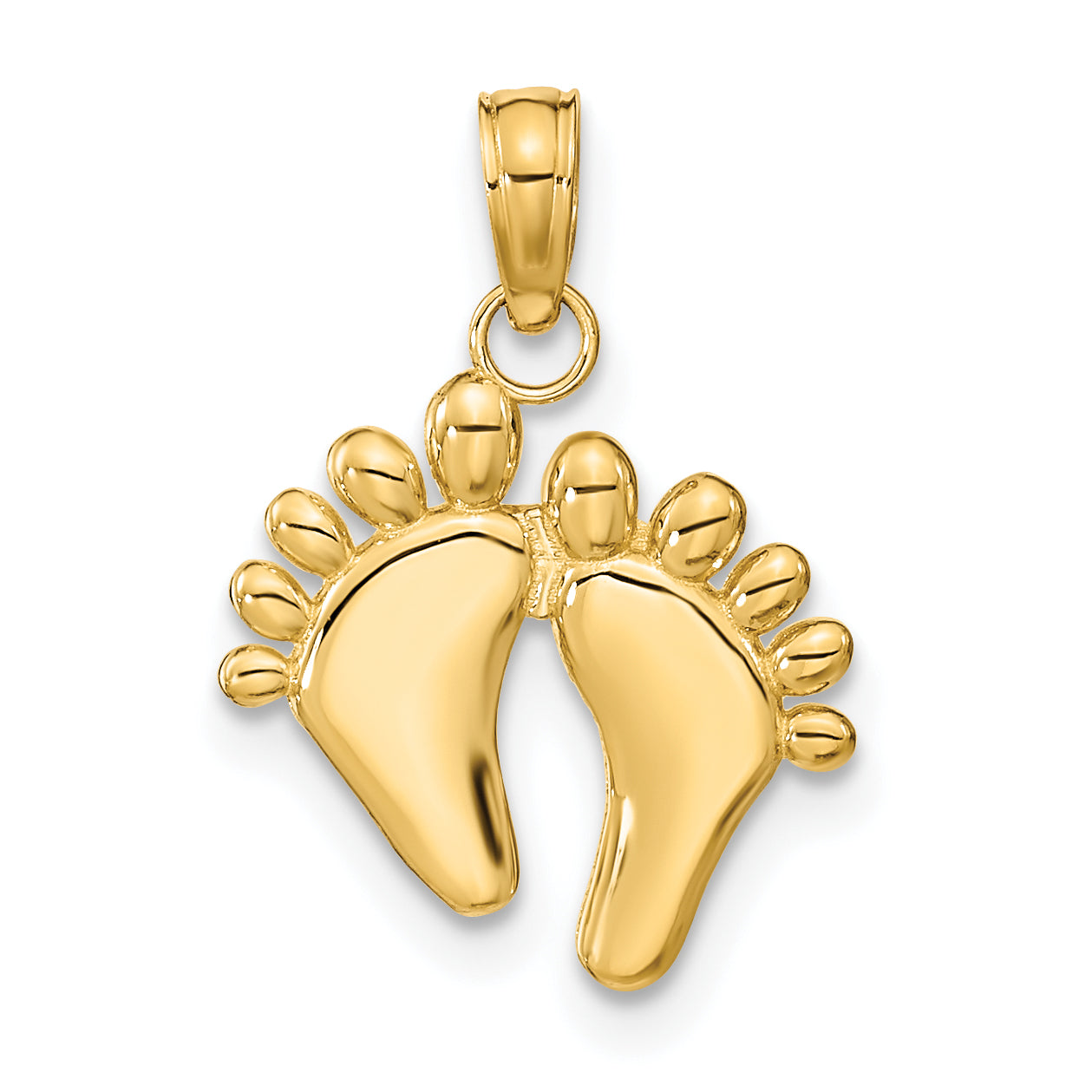14K Double Feet Hang Ten Style Charm