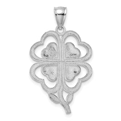 14K White Gold 4-Leaf Clover Charm