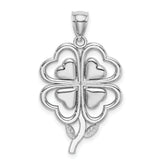 14K White Gold 4-Leaf Clover Charm
