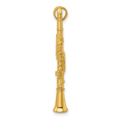 14K 3-D Clarinet Charm
