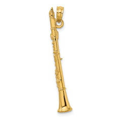 14K 3-D Clarinet Charm