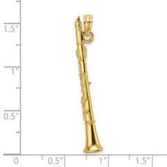 14K 3-D Clarinet Charm