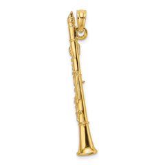 14K 3-D Clarinet Charm