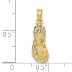 14K Single Polished Strap Flip-Flop Charm