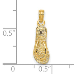 14K Single Polished Strap Flip-Flop Charm